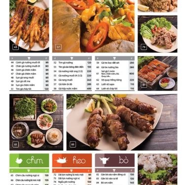 Thực đơn- Quán Ăn Hẻm Quán - 66 Hoàng Cầu