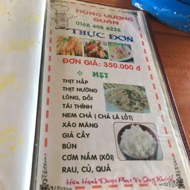 Thực đơn- Quán Ăn Heo Mẹt Hùng Vương