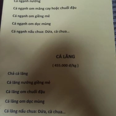 Thực đơn- Nhà Hàng Hiếu Béo - Nguyễn Tuân