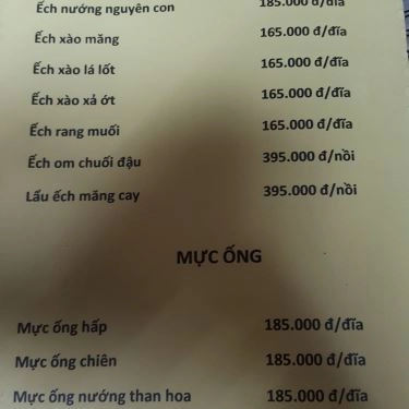 Thực đơn- Nhà Hàng Hiếu Béo - Nguyễn Tuân