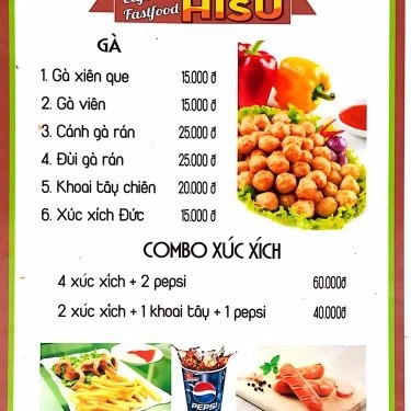 Thực đơn- Quán Ăn Hisu - Chicken Go
