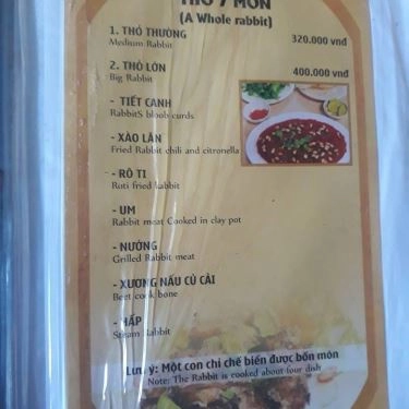 Thực đơn- Quán Ăn Hồ Trên Núi - Đặc Sản Sơn Trà