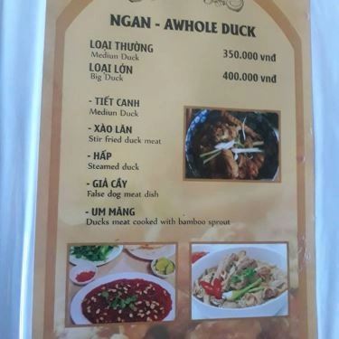 Thực đơn- Quán Ăn Hồ Trên Núi - Đặc Sản Sơn Trà