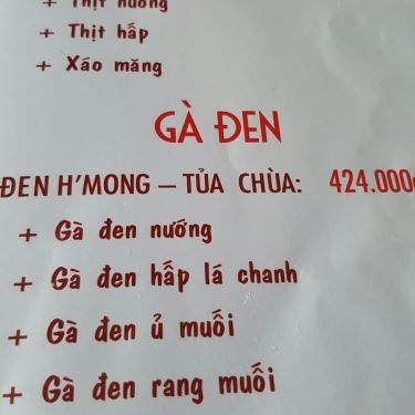 Thực đơn- Nhà Hàng Hoa Ban - Đặc sản Tây Bắc