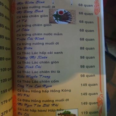 Thực đơn- Quán Ăn Hoa Đăng Tửu Phùng