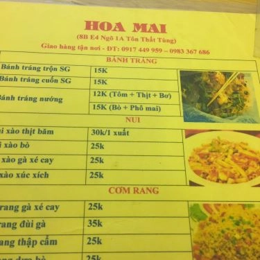 Thực đơn- Quán Ăn Hoa Mai - Đồ Ăn Vặt
