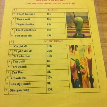 Thực đơn- Quán Ăn Hoa Mai - Đồ Ăn Vặt