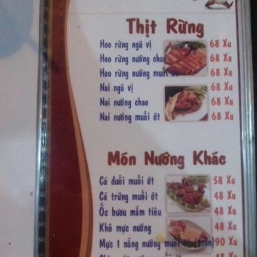Thực đơn- Quán Ăn Hoa Sữa Quán - Nướng & Lẩu