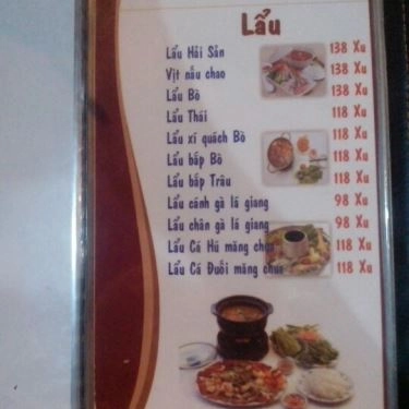 Thực đơn- Quán Ăn Hoa Sữa Quán - Nướng & Lẩu