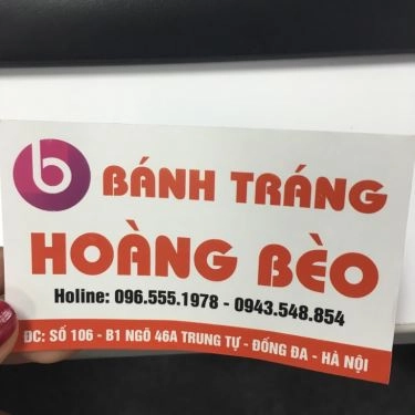 Thực đơn- Quán Ăn Hoàng Bèo - Đặc Sản Đà Nẵng - Phạm Ngọc Thạch