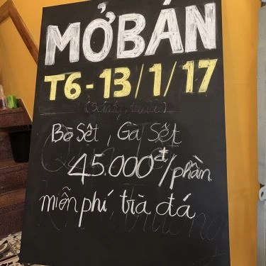 Thực đơn- Quán Ăn Hoàng - Bò Sệt & Gà Sệt