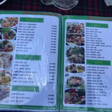 Thực đơn- Quán Ăn Hoàng Hiếu - Các Món Gà