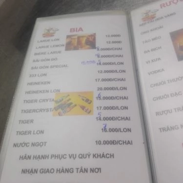 Thực đơn- Quán Ăn Hoàng Mập - Đặc Sản Thịt Thỏ