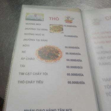 Thực đơn- Quán Ăn Hoàng Mập - Đặc Sản Thịt Thỏ