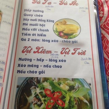 Thực đơn- Quán Ăn Hoàng Ty - Đặc Sản Trảng Bàng - Bình Quới