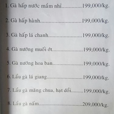 Thực đơn- Quán Ăn Hoa Ban Quán - Đặc Sản Heo Tộc
