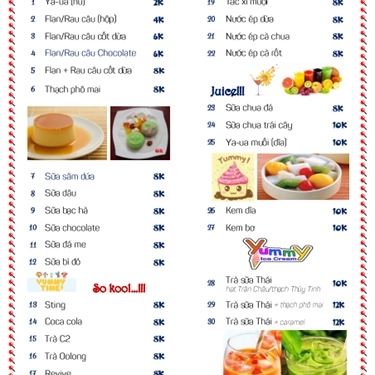 Thực đơn- Hội Quán Ăn Vặt Camay - Lê Văn Hưu