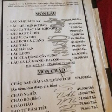 Thực đơn- Quán Ăn Hội Quán Cây Sung