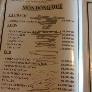 Thực đơn- Quán Ăn Hội Quán Cây Sung