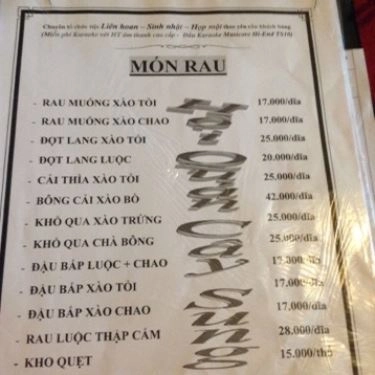 Thực đơn- Quán Ăn Hội Quán Cây Sung
