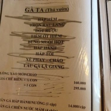 Thực đơn- Quán Ăn Hội Quán Cây Sung