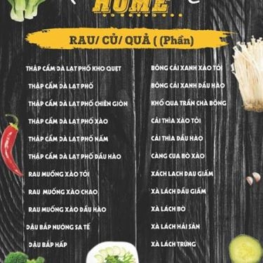 Thực đơn- Nhà Hàng Home Restaurant - Ẩm Thực Nướng