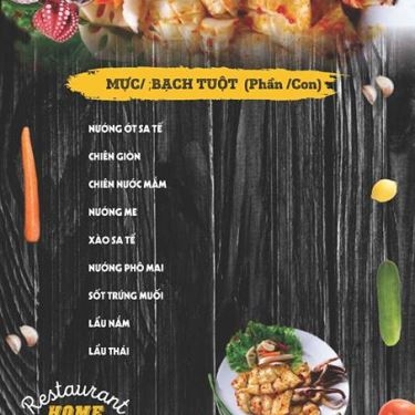 Thực đơn- Nhà Hàng Home Restaurant - Ẩm Thực Nướng