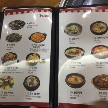 Thực đơn- Quán Ăn Hong Ga Ne - Nhà Hàng Hàn Quốc