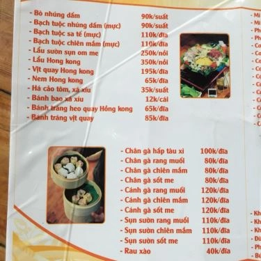 Thực đơn- Quán Ăn Hồng Kông Quán - Tô Hiến Thành
