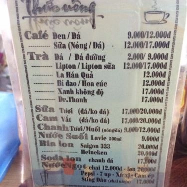 Thực đơn- Nhà Hàng Hồng Ký - Mì Chú Lương