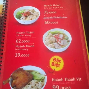Thực đơn- Quán Ăn Hồng Ký Mì Gia