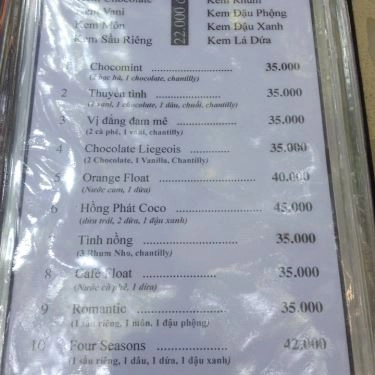 Thực đơn- Quán Ăn Hồng Phát Cafe - Không Gian Sân Vườn