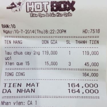 Tổng hợp- Nhà Hàng Hot Box - Korea Foods - AEON Mall