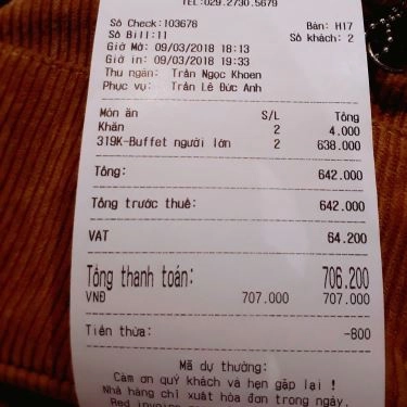 Thực đơn- Nhà Hàng Hotpot Story - Sense City