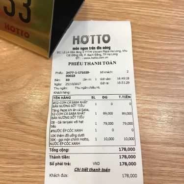 Thực đơn- Hotto - Món Ngon Trên Đĩa Nóng - Vincom Hạ Long