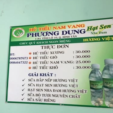 Thực đơn- Quán Ăn Phương Dung - Hủ Tiếu Nam Vang
