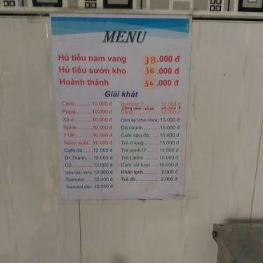 Thực đơn- Quán Ăn Hủ Tiếu Nam Vang - Bình Phú