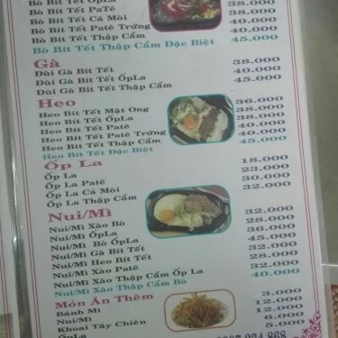 Thực đơn- Quán Ăn Hòa Ký - Hủ Tiiếu Mì Tay Cầm