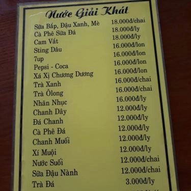 Thực đơn- Quán Ăn Hủ Tíu Nam Vang Quỳnh Anh - Lê Văn Sỹ