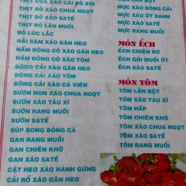 Thực đơn- Quán Ăn Huê Ký - Hủ Tiếu Mì