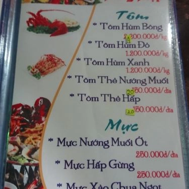 Thực đơn- Quán Ăn Hùng Hiệp - Hải Sản Tươi Sống