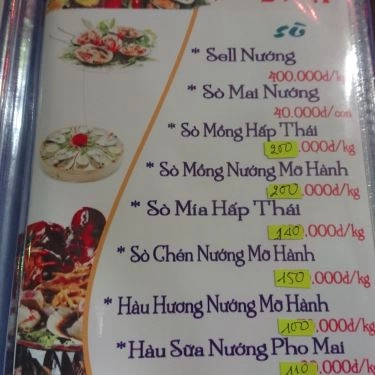 Thực đơn- Quán Ăn Hùng Hiệp - Hải Sản Tươi Sống
