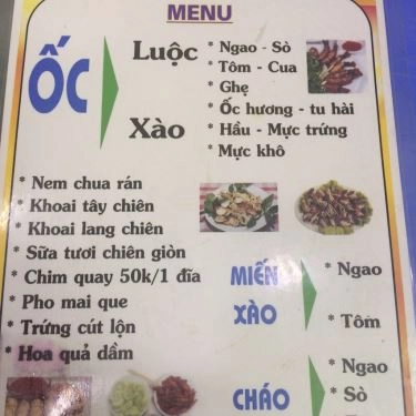 Thực đơn- Quán Ăn Hưng Ốc