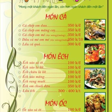 Thực đơn- Quán Ăn Hưng Phấn Quán - Lẩu Lòng Bò & Cơm Bình Dân