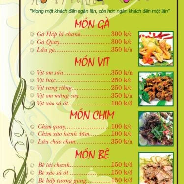 Thực đơn- Quán Ăn Hưng Phấn Quán - Lẩu Lòng Bò & Cơm Bình Dân