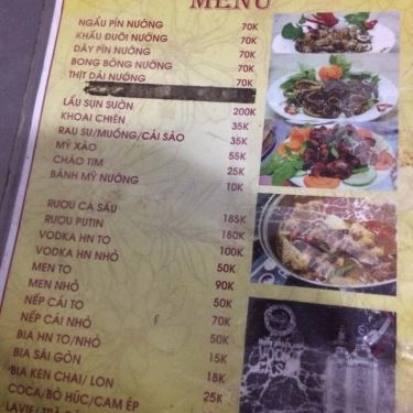 Thực đơn- Quán Ăn Hùng Tâm - Ngẩu Pín Nướng