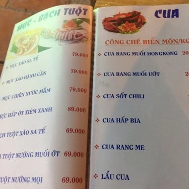 Thực đơn- Quán Ăn Hương Đêm - Hải Sản Tươi Sống