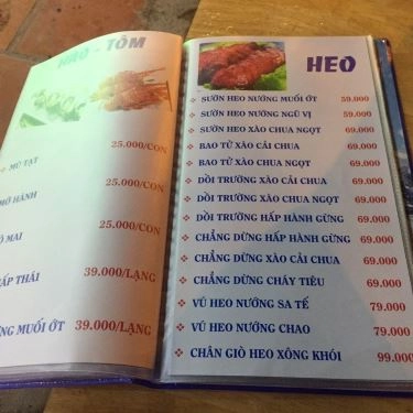 Thực đơn- Quán Ăn Hương Đêm - Hải Sản Tươi Sống