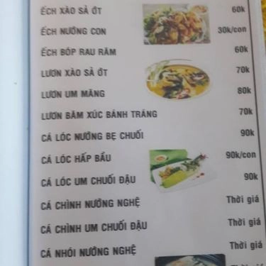 Thực đơn- Quán Ăn Hương Đồng Quán - Nhậu Bình Dân