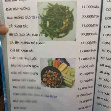 Thực đơn- Quán Ăn Hương Đồng Quê